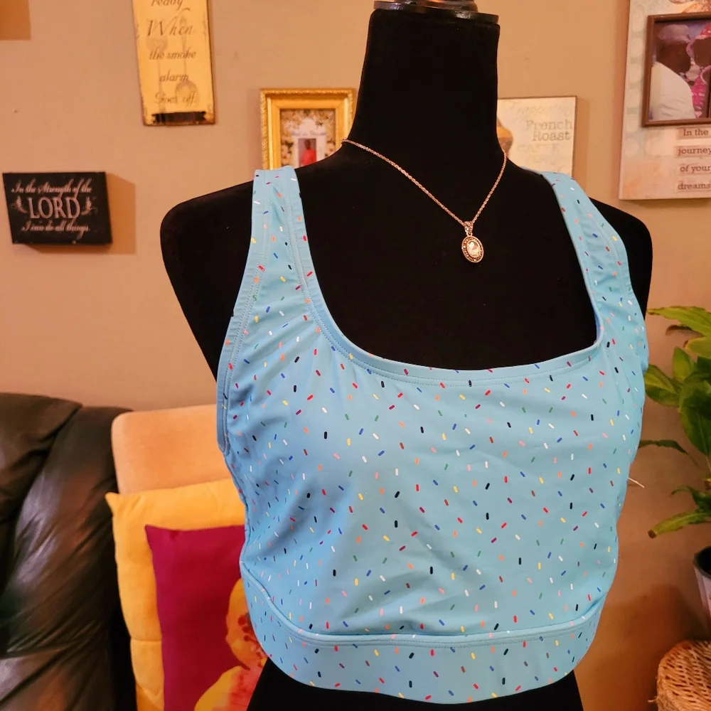 Pride Adult Humankind Swim Top - Blue Sprinkles